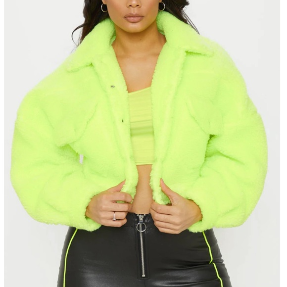 PrettyLittleThing Jackets & Blazers - PLT cropped teddy jacket